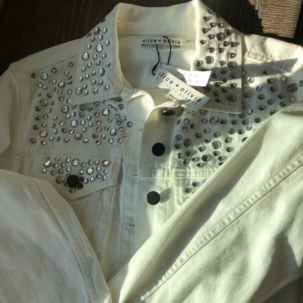 Alice & Olivia White Jean Jacket - Picture 2 of 6